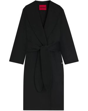 HUGO Tie-Waist Coat - Black