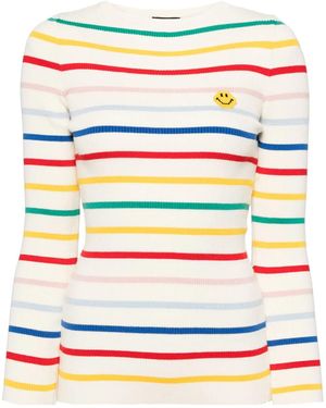 Joshua Sanders Gestreifter Pullover - Weiß