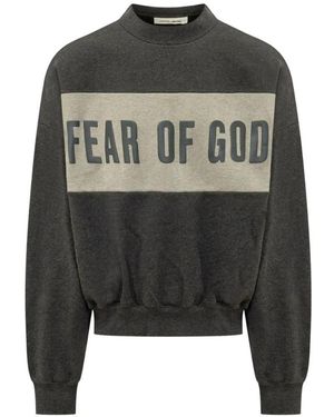 Fear Of God Cropped Relaxed Panelled Sweatshirt - Black