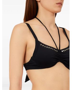 Liu Jo Crystal-Embellished Ruched Bikini - Black