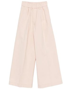 forte_forte Elastic-Waist Palazzo Trousers - White