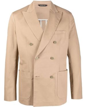 Tonello Double-Breasted Fitted Blazer - Natural