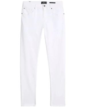 7 For All Mankind Slim-Fit Five-Pocket Jeans - White