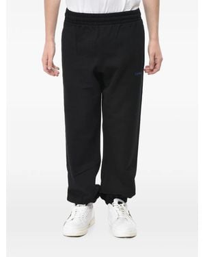 Off-White c/o Virgil Abloh Logo-Print Elasticated-Cuff Track Trousers - Black