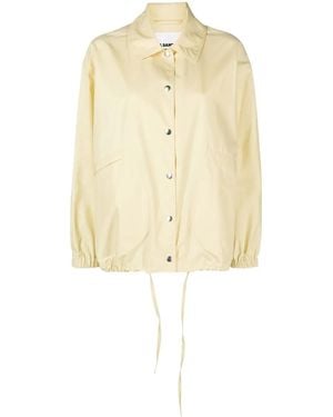 Jil Sander Logo-Print Shirt Jacket - White