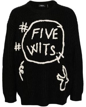 FIVE CM Embroidered Logo Jumper - Black