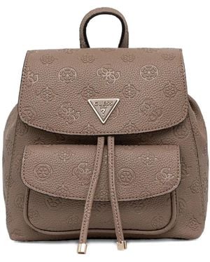 Guess Embossed Triangle Backpack - Brown