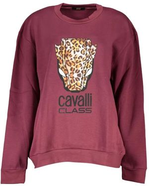 Roberto Cavalli Logo-Print Sweatshirt - Purple