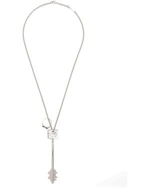 Rabanne Key-Ring Pendant Necklace - White