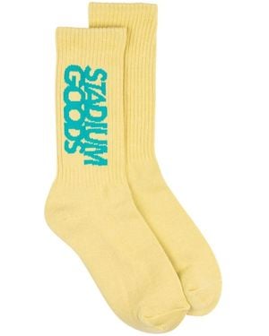 Stadium Goods Ribbed Logo "Desert" Socks - Yellow