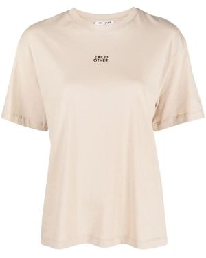 Each x Other T-Shirt Mit Logo-Print - Natur