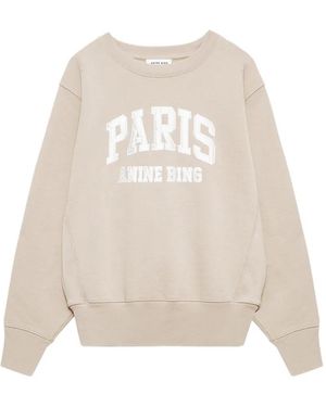 Anine Bing 'Harry' Shrunken Sweatshirt Paris - White