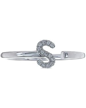 Dana Rebecca 14K Single Initial Diamond Ring - White