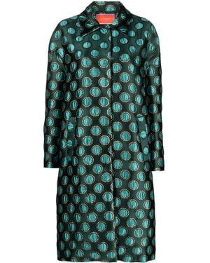 La DoubleJ Boxy Polka-Dot Print Coat - Green