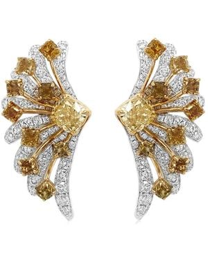 HYT Jewelry Boucles D'Oreilles À Design D'Ailes En Diamants - Metallic