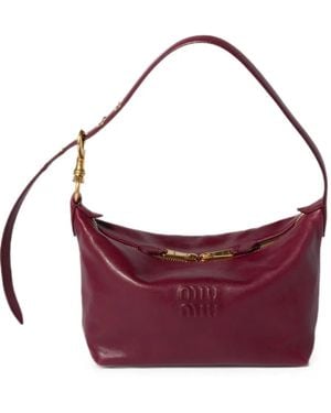 Miu Miu Spirit Nappa Leather Bag - Purple