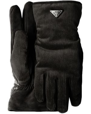 Prada Handschuhe aus Cord - Schwarz