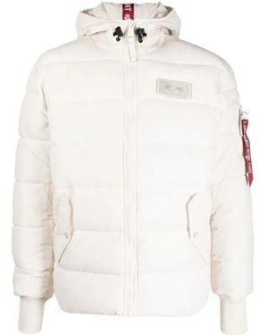 Alpha Industries Gefütterte Jacke Mit Logo-Patch - Weiß