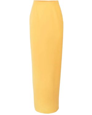 Carolina Herrera Wool-Stretch Maxi Column Skirt - Yellow
