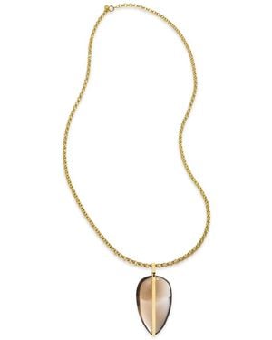 BY PARIAH 14Kt Geelgouden Schakelhalsketting Met Agaat - Wit