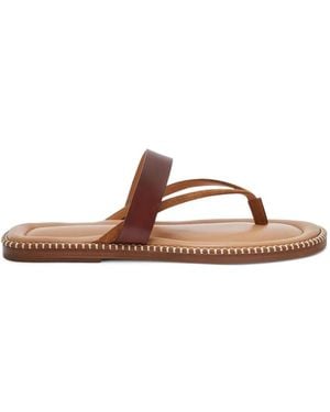 Dries Van Noten Stitched Leather Sandals - Brown