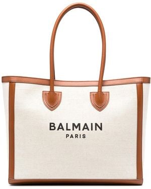 Balmain Shopper mit Logo - Weiß