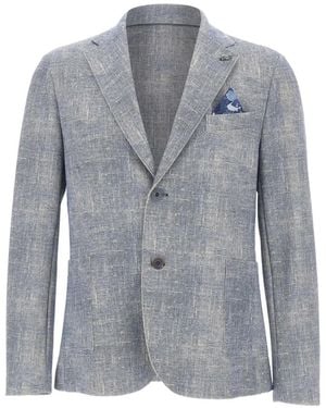 Bob Honeycomb Texture Patch Pocket Blazer - Grey