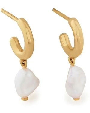 Monica Vinader Nura Keshi Huggie Earrings - White