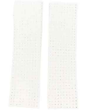 Maje Embellished Wool Gloves - White