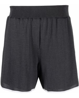 Brunello Cucinelli Cashmere-Blend Elastic Waist Shorts - Blue