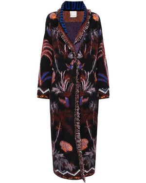 Forte Forte Cappotto Con Motivo Jacquard - Blu