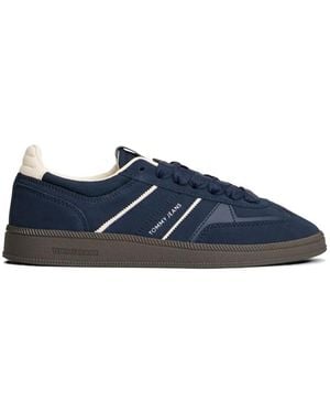 Tommy Hilfiger The Greenwich Edge Logo-Print Suede Sneakers - Blue