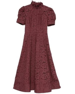 Rebecca Vallance Kitsu Floral-Lace Midi Dress - Purple