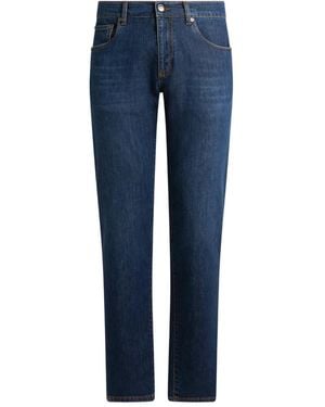 Etro Jean Slim À Coupe Cinq Poches - Bleu