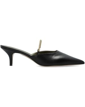 MARIA LUCA 65Mm Leather Mules - Black
