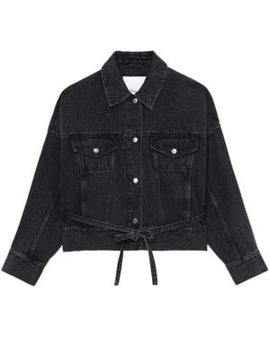 3.1 Phillip Lim Button-Up Belted Denim Jacket - Black