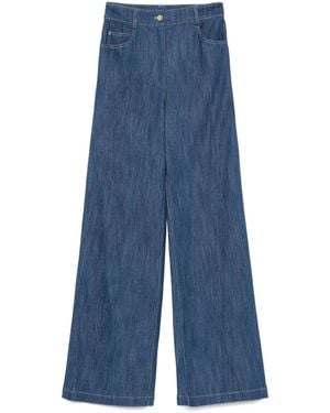 Akris Punto Button-Fly Wide-Leg Pants - Blue