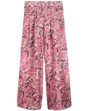 Momoní Printed Pleated Palazzo Trousers - Pink