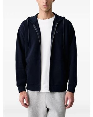 Benetton Sudadera Con Capucha Y Logo Bordado - Azul