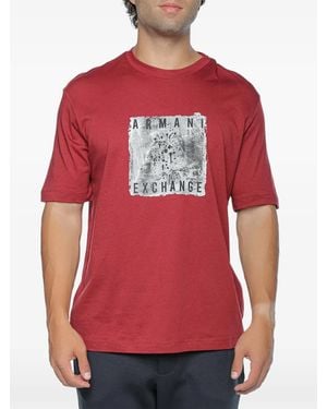 ARMANI EXCHANGE Logo-Print T-Shirt - Red