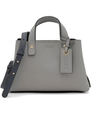 Tous Small City Logo-Detail Tote Bag - Grey