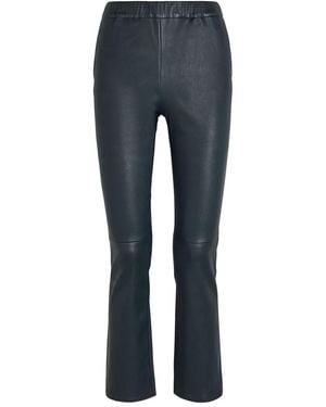 Arma Panelled Leather Trousers - Blue
