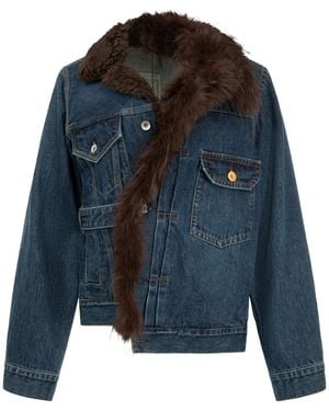 Sacai Asymmetric Denim Jacket - Blue