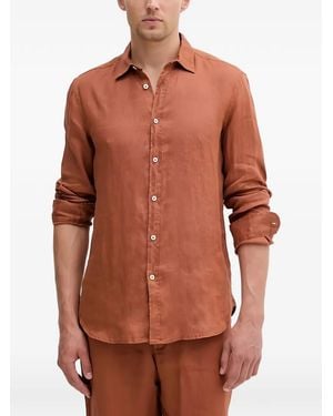 Benetton Buttoned Linen Shirt - Orange