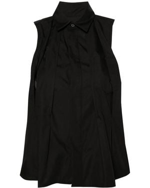 Sacai Sleeveless Pleated Shirt - Black