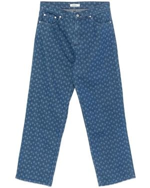 Sandro Vaqueros anchos con monograma - Azul