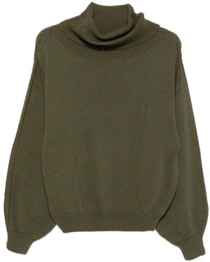 Baserange Ribbed-Knit Roll-Neck Sweater - Green