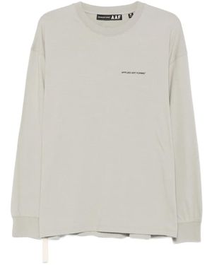 Applied Art Forms Logo-Print Long-Sleeves T-Shirt - White