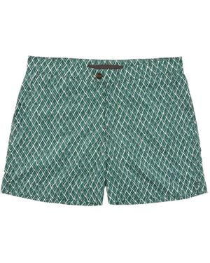 Slowear Geometric-Pattern Swim Shorts - Green
