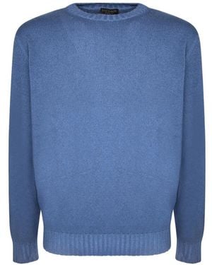 Dell'Oglio Ribbed-Trim Jumper - Blue